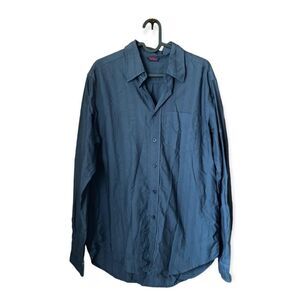 Guess SZ L button down black shirt